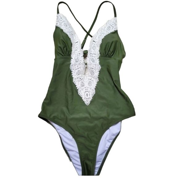Cupshe Swim Nwtcupshe Olive Green One Piece Swimsuit Poshmark
